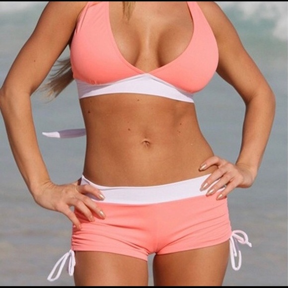 qtpie’s Other - Woman’s peach bikini boy shorts swimsuit 👙👙🌷